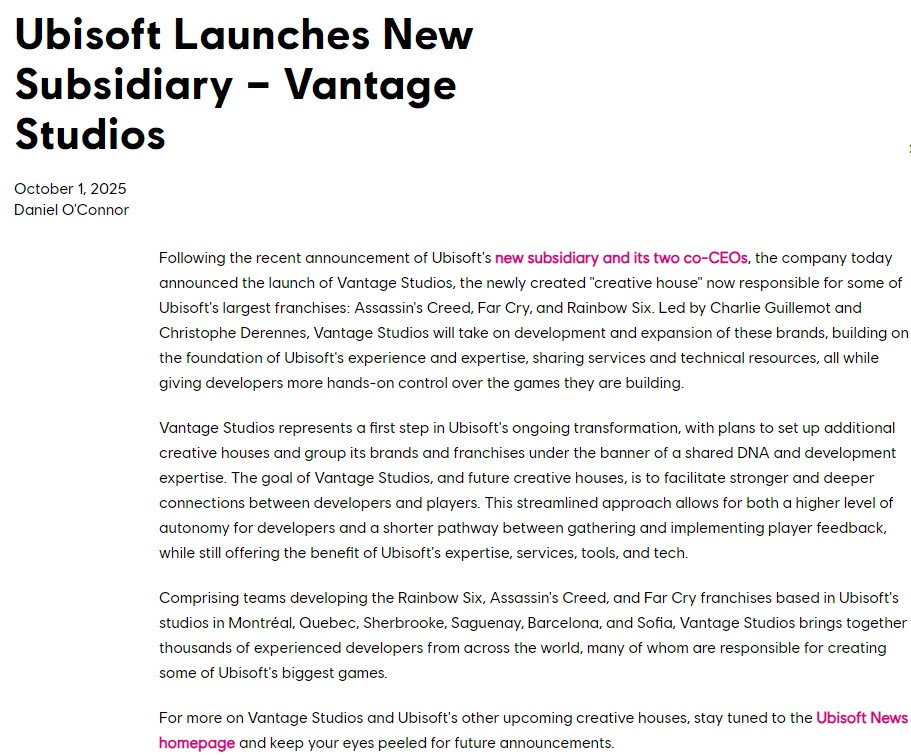 腾讯育碧联手打造新公司 操刀《刺客信条》《彩虹六号》等3A大作