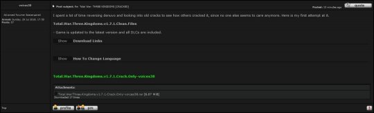 《全面战争:三国》告破!新大神宣称已成功破解