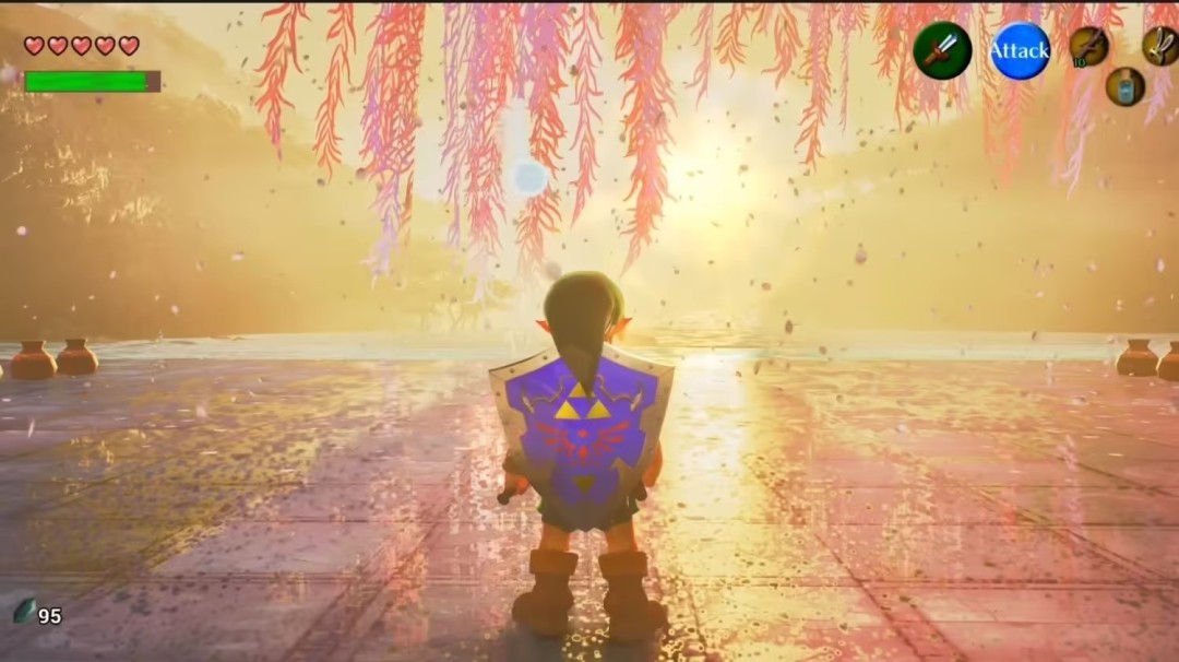 《塞尔达传说:时之笛》民间重制版新实机曝光!林克飘逸发型物理效果升级