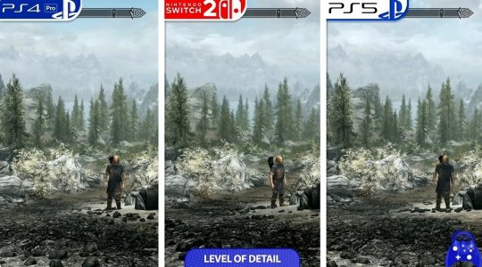 《上古卷轴5》PS与NS2版画面对比：NS2画质升级但性能堪忧
