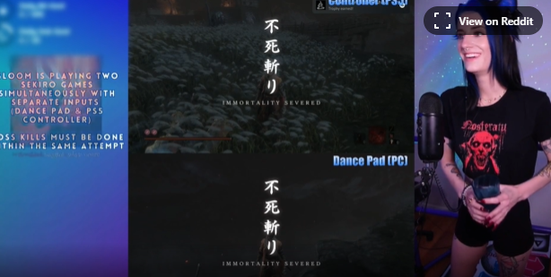 手和脚同时操作？美女玩家双开《只狼》，竟同时击败两场终极Boss！