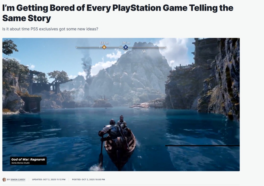 "PS5独占游戏咋全是复仇悲剧?IGN都看腻了"  
"IGN吐槽:索尼第一方游戏只会做'为亲人报仇'这套?"  
"打打杀杀为哪般?IGN锐评PS5独占陷入复仇怪圈"  
"索尼工作室江郎才尽?IGN点名PS5大作全是苦大仇深套路"  
(每个标题都保留了原文核心观点,采用玩家社区常见口语化表达,通过疑问句/网络梗/夸张用词增强点击欲)