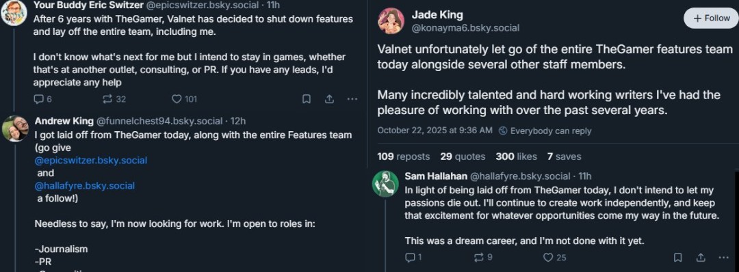 玩家拍手称快!曾恶评游戏的外媒The Gamer遭大规模裁员