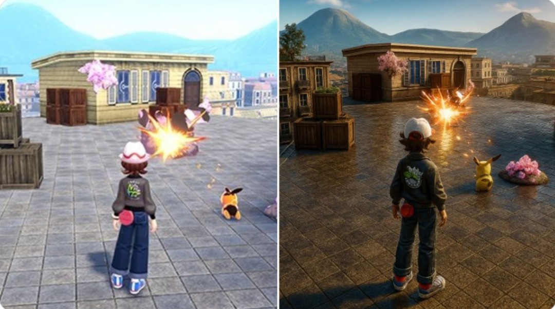 "玩家怒喷AI美化《宝可梦Z-A》画面:还不如原版!" "玩家怒喷AI美化《宝可梦Z-A》画面:还不如原版!"