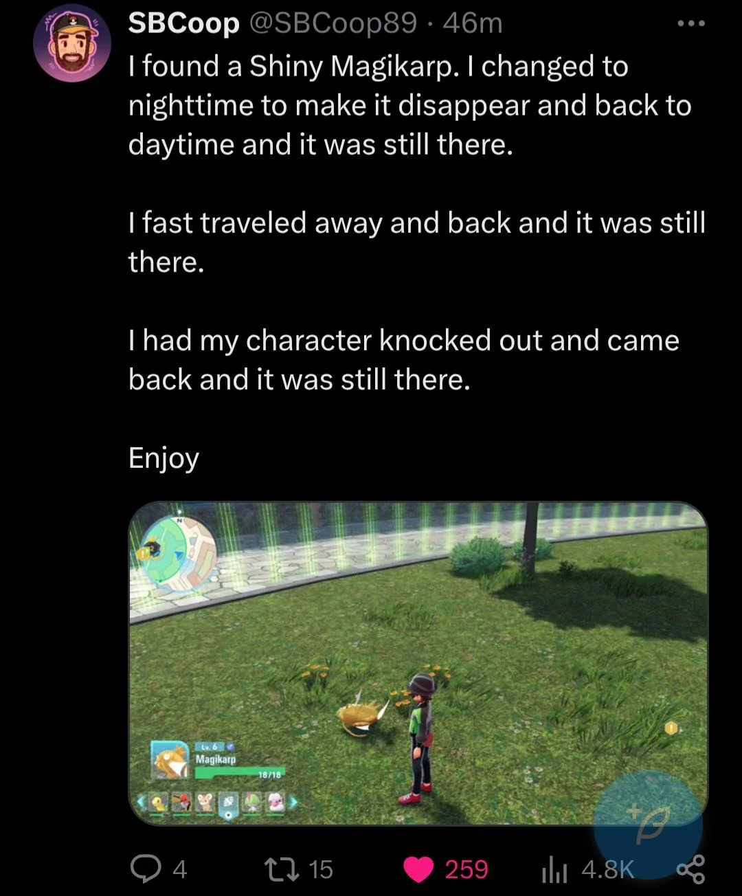 《宝可梦传说 Z-A》闪光宝可梦不会消失!安心抓不怕跑~