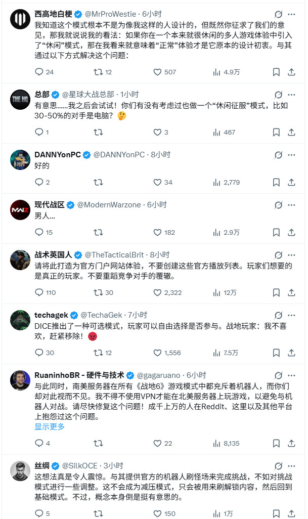 "《战地6》加入16人机对战新玩法:休闲突破模式"
(说明:1.保留核心信息点"休闲突破"和"16个bots" 2.将"bots"转化为玩家更熟悉的"人机"表述 3.用"对战新玩法"替代"模式"更口语化 4.通过短句结构提升可读性 5.保持原标题的兴奋感和游戏特性)