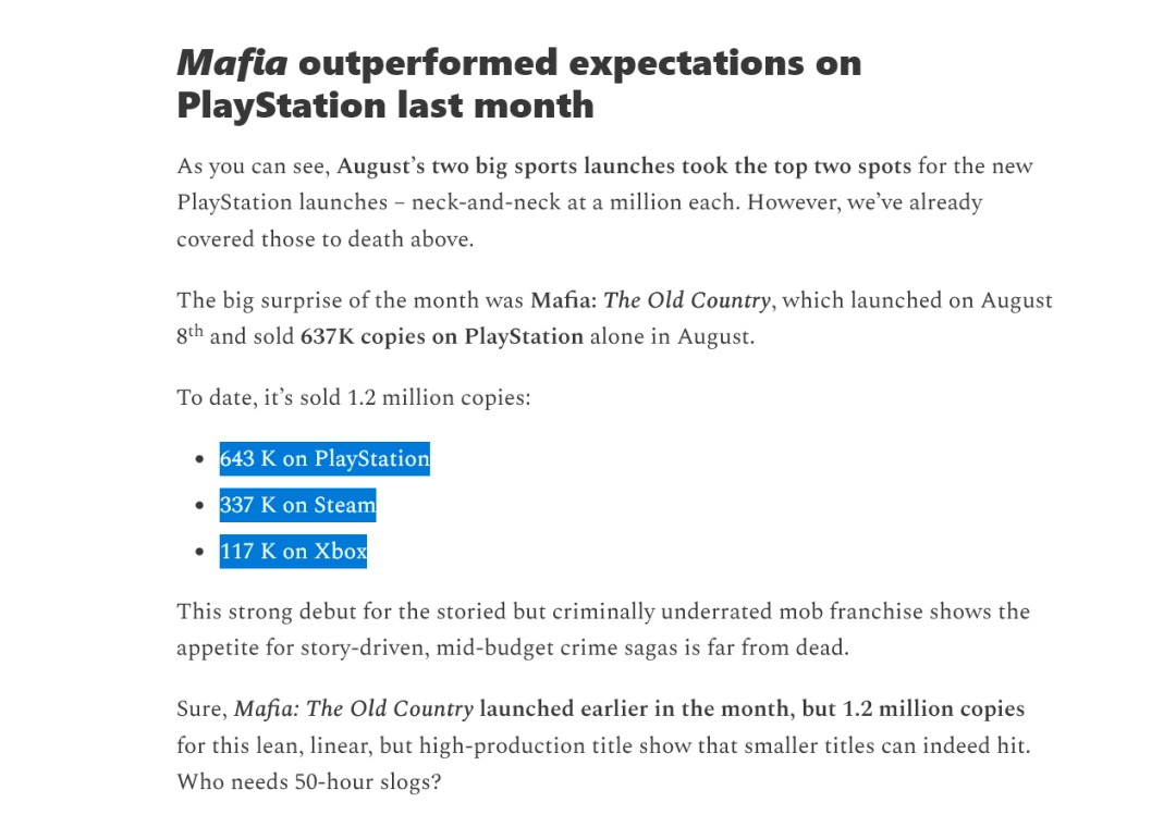 根据要求,改写后的标题为:
"《寂静岭f》销量PS5独占七成 Xbox平台比例不足10%"
(说明:1.保留原意核心数据 2.用"独占"强化主机占比悬殊效果 3."不足10%"比"不到一成"更符合游戏媒体报道习惯 4.去除标点符号保持简洁)