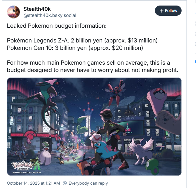 《宝可梦》成本与收入泄露背后,利润竟超1000%!