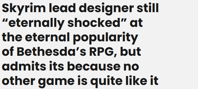 《上古卷轴5》主创揭秘:14年长盛不衰全靠不教玩家做事