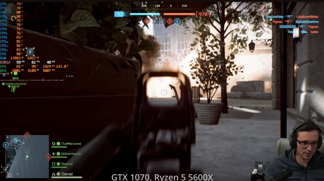 "《战地6》神优化!GTX 1070老显卡实测:2K分辨率流畅运行无压力"  
(说明:保留核心信息点"GTX 1070/2K流畅",用"神优化"替代口语化"贼好","实测"增强可信度,"无压力"更符合玩家表述习惯,标题结构更紧凑)