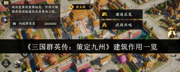 《三国群英传：策定九州》建筑功能详解