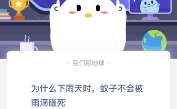 为什么下雨天蚊子不会被雨滴砸死