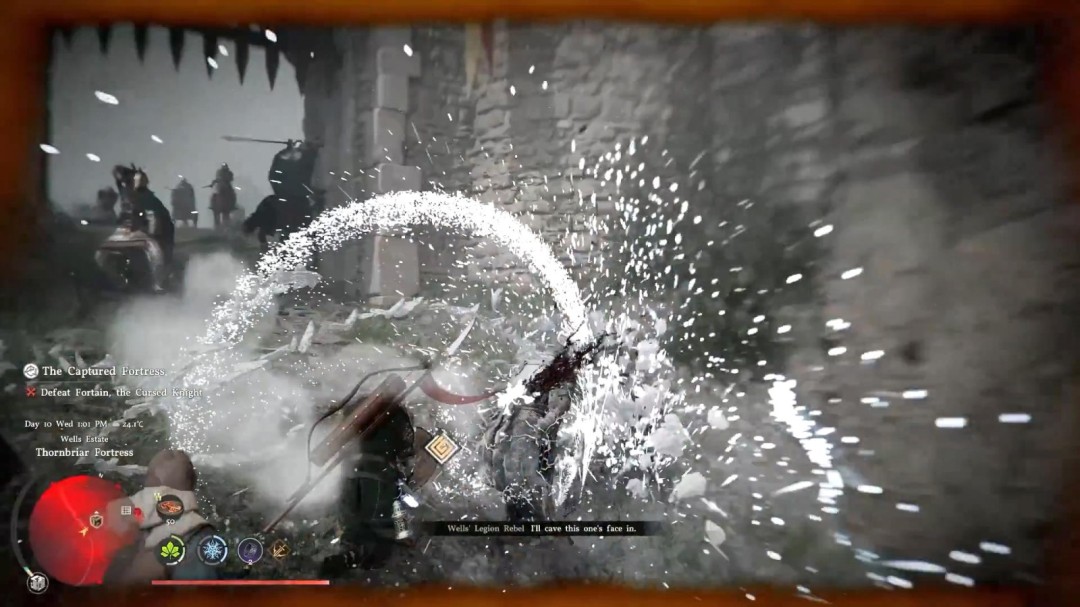 《红色沙漠》新实机演示:从天而降震飞敌人帅炸了!  
(说明:保留原标题核心信息,用"演示"替代"视频"更符合游戏圈用语,"帅炸了"增强玩家向的感染力,短句结构更符合快节奏阅读习惯)