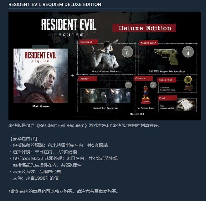 《生化危机:安魂曲》豪华版曝光:里昂新皮肤泄露!